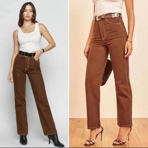 Reformation cowboy high rise chocolate jeans
